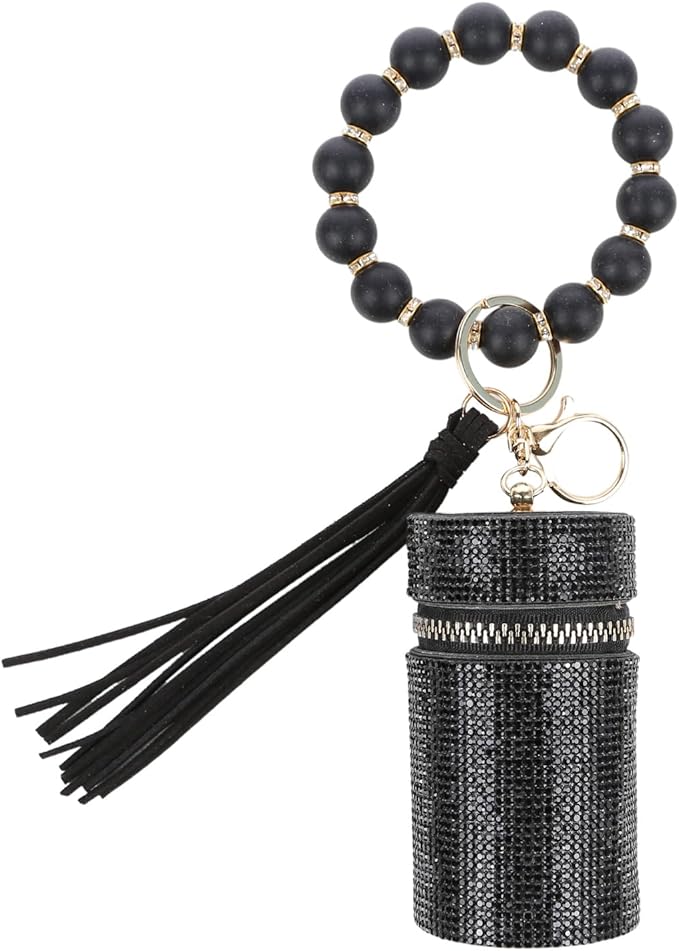 Lipstick Keychain, Leather Diamond Lip Gloss Holder, Stylish Gloss