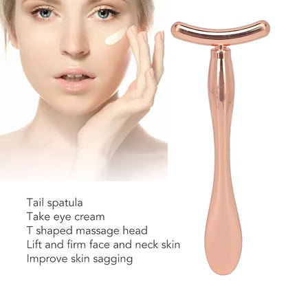3 Pcs Metal Eye Cream Applicator Wand Stick, T Shaped Massage Stick Set, Face Roller Massager Tool, Professional Women Facial Massager for Reducing Puffiness Wrinkle
