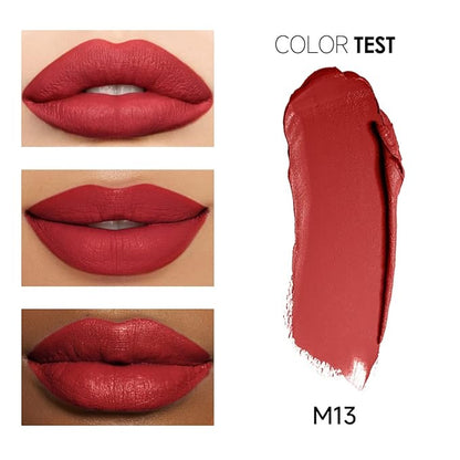 Matte Lipstick Hydrating Lip Color Makeup, Highly Pigmented Lipstick with Moisturizing Formula, Lightweight, Smooth, M13
