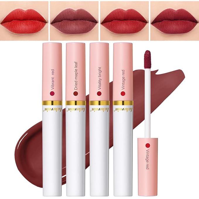 4 Colors Lipstick, Matte Liquid Lip Gloss Set, Gloss