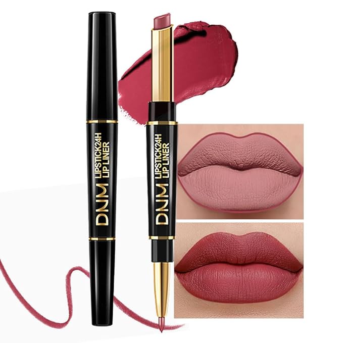 evpct 1Pcs Mauve Red Lip Liner and Lipstick