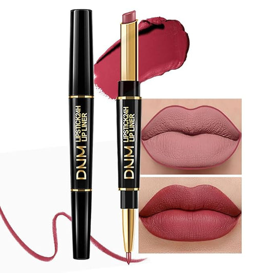 evpct 1Pcs Mauve Red Lip Liner and Lipstick