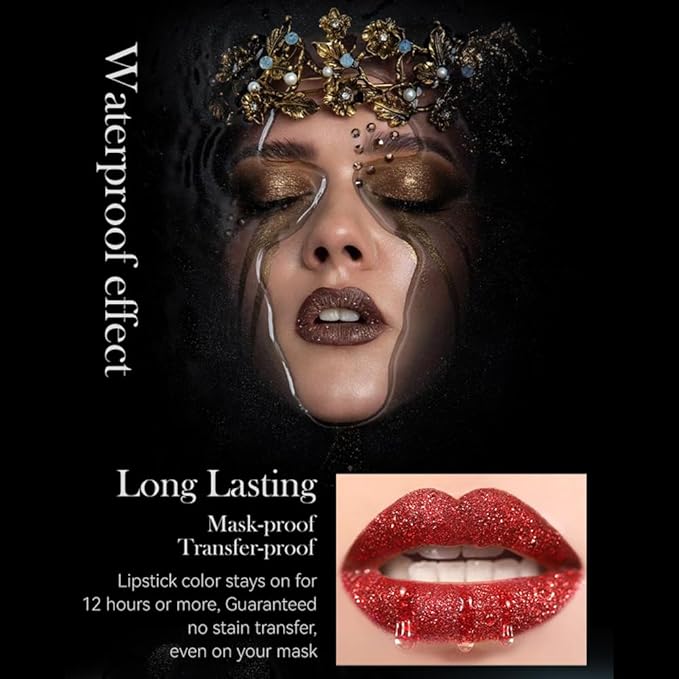 4 Pcs Diamond Matte Lipstick Set, Long Lasting Lipstick