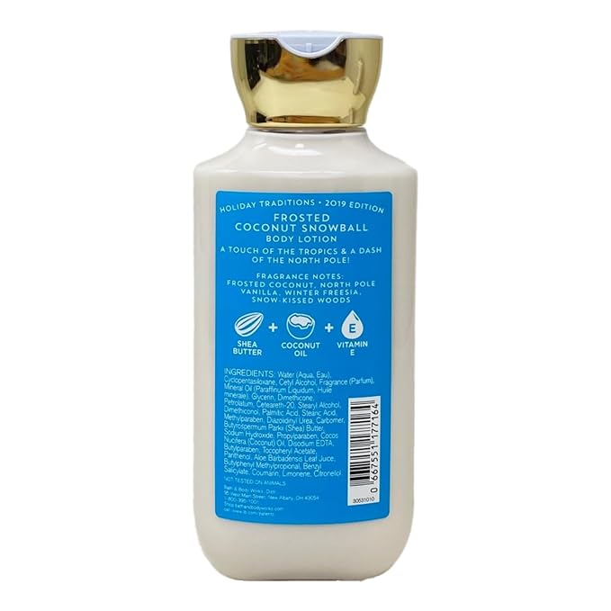 Bath and Body Works 2 Pack Frosted Coconut Snowball Super Smooth Body Lotion 8 Oz