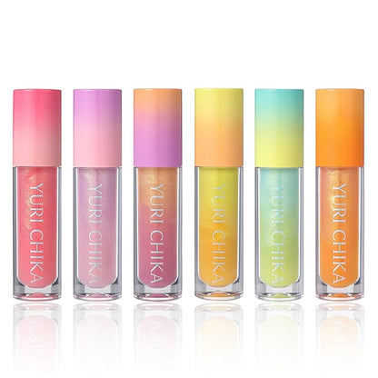 Shimmer Glitter Lip Gloss Oil,6 Color Hydrating Sparkly Lipstick,Non-Sticky Fresh Texture Lip Oil,Long Lasting Moisturizing Lip Makeup (04/05/06)