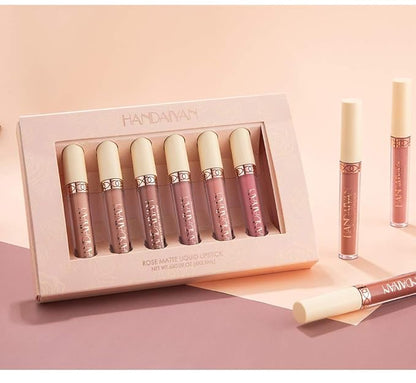 Matte Liquid Lipstick Sets, 6 Nude Colors Non-stick Gloss,