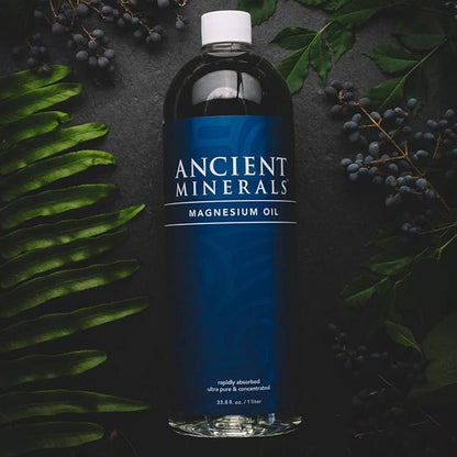Ancient Minerals Magnesium Oil Refill Bottle, high Concentration Topical Genuine Zechstein Magnesium Chloride Topical Magnesium (33oz)