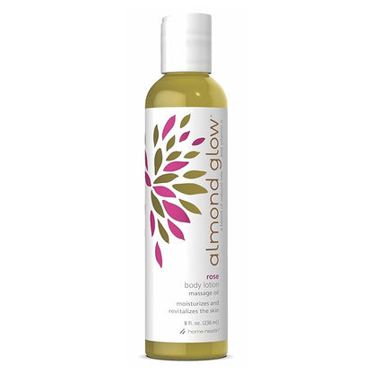 Home Health Almond Glow Body Lotion, Rose - 8 fl oz - Moisturizes & Revitalizes the Skin - Includes Vitamin E + Peanut, Olive & Lanolin Oils - Non-GMO, Vegetarian Friendly