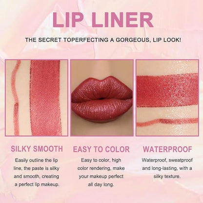 evpct 1Pcs Mauve Red Metallic Lip Liner and Lip