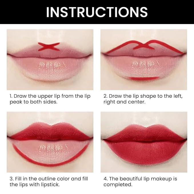 evpct 1Pcs Ruby Red Matte Lip Liner and Lip