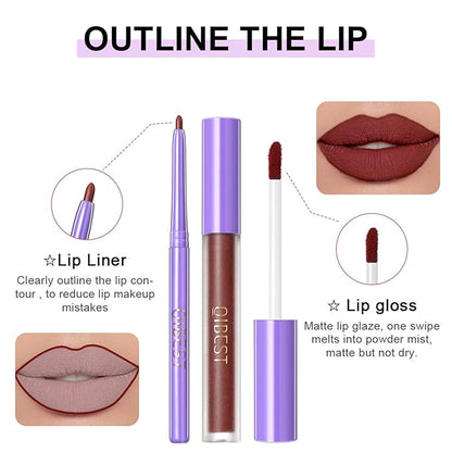 Matte Lip Gloss and Liner with Gift Box, Gloss