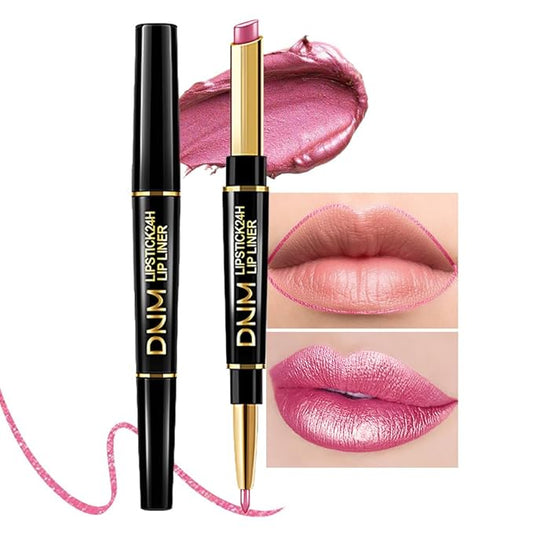 evpct 1Pcs Rose Pink Metallic Shine Shimmer Lip