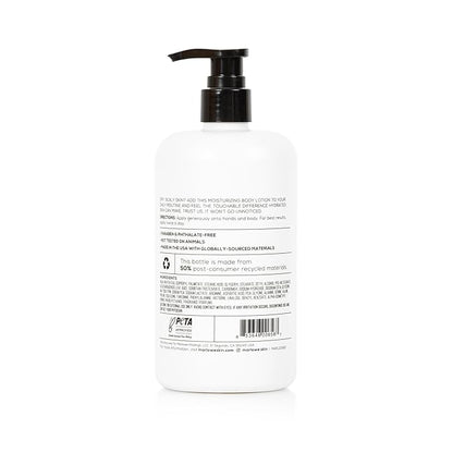 No. 002 Moisturizing Body Lotion 16 oz, Daily Dry Skin Lotion for Men, Made with Hydrating Natural Aloe Vera, Vegan, Oil Free, Light Fresh Tonka Scent