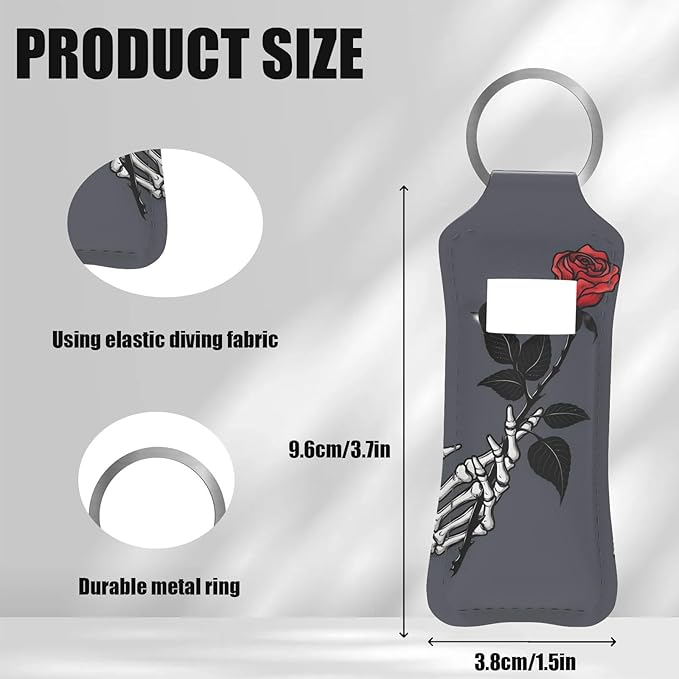 Handheld Rose Design Chapstick Holder Keychain, Portable Lip Design