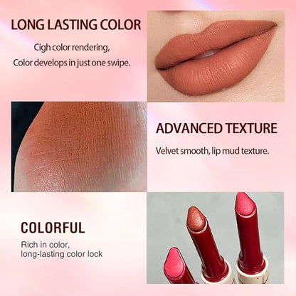 3 Colors Matt Nude Lipstick Lipliner Lip Crayons Pencils,Waterproof&Waterlasting,(3#4#)