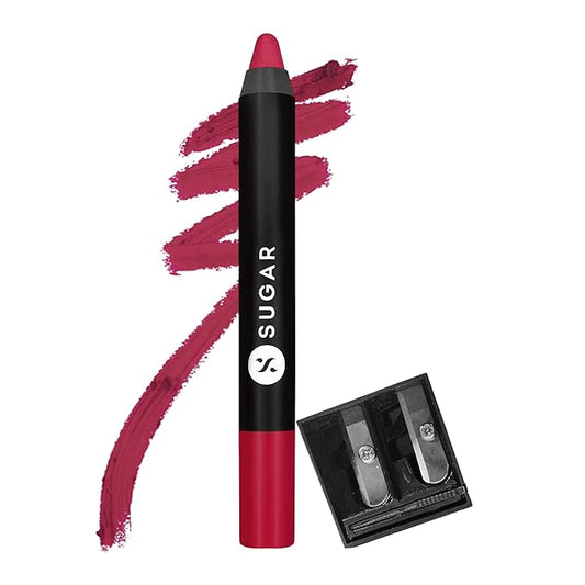 SUGAR Cosmetics Matte As Hell Crayon Lipstick22 Donna Pinciotti (Magenta Pink) Highly pigmented, Creamy Texture, Long lasting Matte Finish