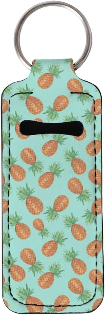 Horeset Chapstick Holder Keychain Pineapple Pattern Slim Lip Ring