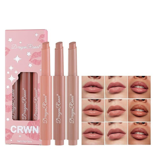 3 Colors Matte Lipstick Set, Nude Lipstick Makeup Long