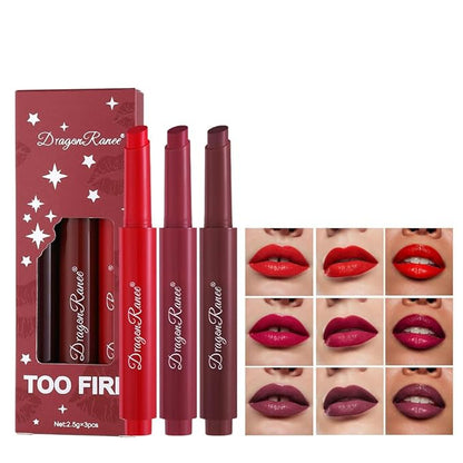 3 Colors Matte Lipstick Set, Nude Lipstick Makeup Long