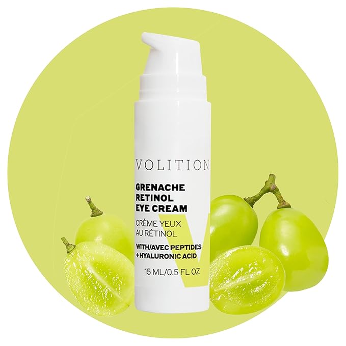 Volition Beauty Grenache Retinol Eye Cream - with Niacinamide & Peptides to Help Improve Look of Crows Feet & Wrinkles (15 ml / 0.5 fl oz)
