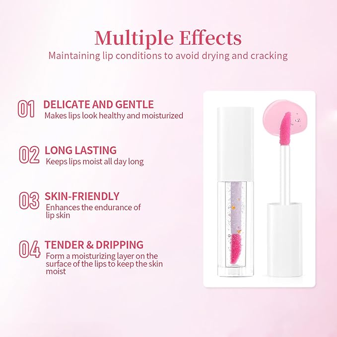 3 Pcs Color Changing Lip Gloss Tinted，Color Changing Lipstick Set PH Mood Magic Lipstick，Plumping Magic Mood Lipstick Lip Glaze, Long Lasting waterproof 24 hours，Longlasting Moisturizing Lip Glow Oil…