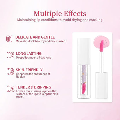 3 Pcs Color Changing Lip Gloss Tinted，Color Changing Lipstick Set PH Mood Magic Lipstick，Plumping Magic Mood Lipstick Lip Glaze, Long Lasting waterproof 24 hours，Longlasting Moisturizing Lip Glow Oil…