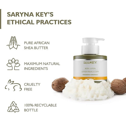 Saryna Key Body Lotion for Dry Skin and Normal Skin - With Pure African Shea Butter, Olive Oil, Jojoba Oil - Lotion for Women - Moisturizing Natural Shea Cream - Moisture Lotion (Original Fragrance)