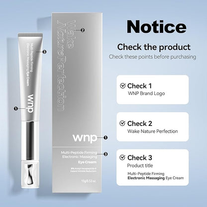Eye Cream|Wrinkle Eraser Massaging Eye Cream, Multi-peptide Firming Eye Tightener, Anti-Aging Eye Cream for Puffiness and Bags Under Eyes Cream|Electric Massage Eye Cream