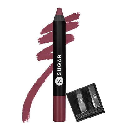 SUGAR Cosmetics Matte As Hell Crayon Lipstick17 Brandy Harrington (Rusty Reddish Pink) Highly pigmented, Creamy Texture, Long lasting Matte Finish