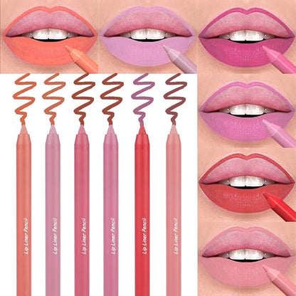 AMY'S DIARY 6 pcs Matte Red Lip Liner Long-Lasting