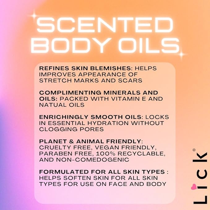 LICK Strawberry Scented Body Oil -