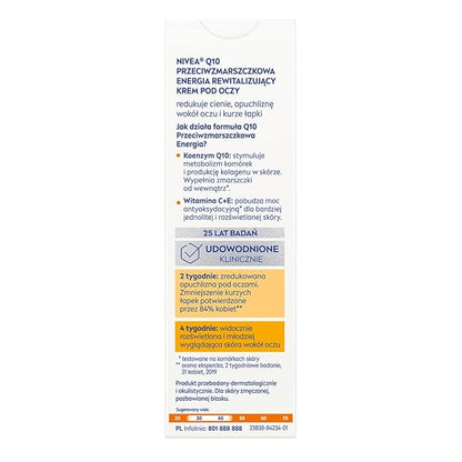 NIVEA Q10 plusC Anti-Wrinkle + Energy Eye Cream 1er Pack (1 x 15 ml)