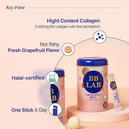 [Lowest Price Deals Set] Collagen Powder S, HSN Biotin Collagen, Powder Stick Korean Marine Collagen, Fish Collagen, Vitamin C, Biotin, Fast Absorption, Fruit Flavored
