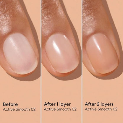 Manucurist Active Smooth 02 Nail Concealer Polish & Care - 2 in 1 Nude Nail Polish : Nail Strengthener and Growth - Nail Concealer - Ridge Filler for Nails - Natural Nail Polish - Golden Finish
