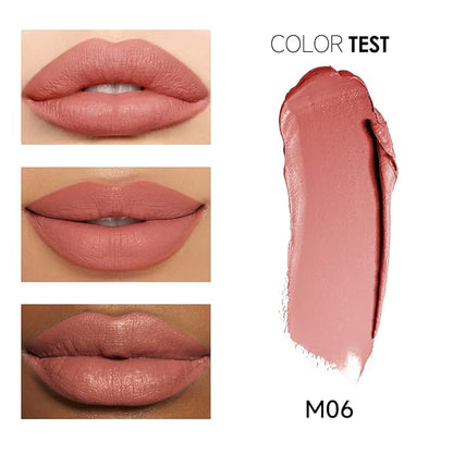 Matte Lipstick Hydrating Lip Color Makeup, Highly Pigmented Lipstick with Moisturizing Formula, Lightweight, Smooth, M06