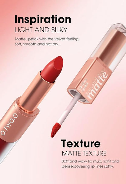 2-in-1 Matte Lip Gloss & Lipstick - Waterproof, Gloss