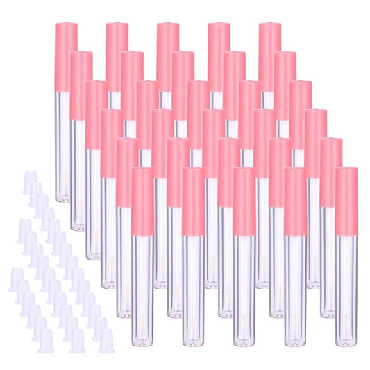 30Pcs Empty Lip Gloss Tubes Cute 1.3ml Pink Gloss