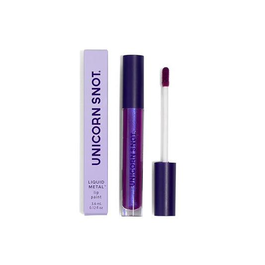 UNICORN SNOT Liquid Metal Lip Paint - Metallic Lip Gloss - Non-drying, Long-lasting Liquid Lipstick, Intense Pigment Lip Color with Metallic Shimmer - Vegan, Cruelty-Free Lip Makeup, Purple (Boom)
