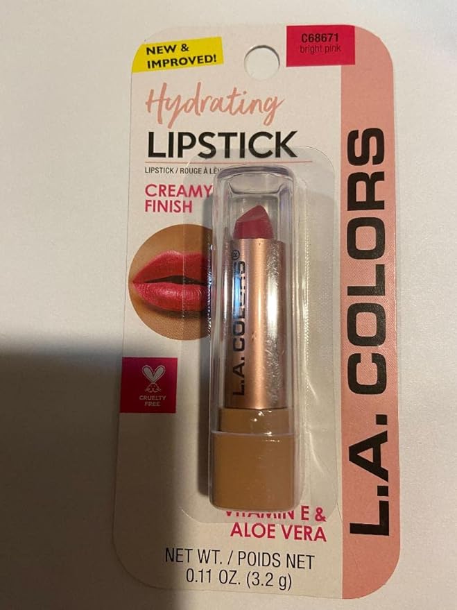 L.A. COLORS Hydrating Lipstick C68671 Bright Pink (With Vitamin E & Aloe Vera)