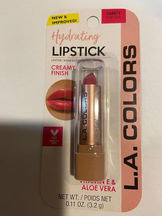 L.A. COLORS Hydrating Lipstick C68671 Bright Pink (With Vitamin E & Aloe Vera)