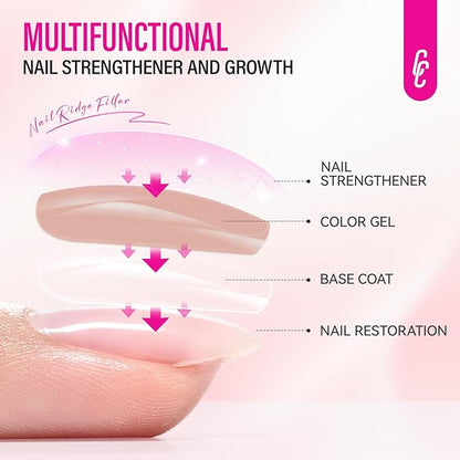 Nail Strengthener for Women: Coral Pink Natural Nail Hardener Extra Strong and Growth - Nail Polish Hardener for Weak and Damaged Nails 15ml