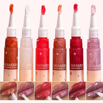 Red Glitter Lip Gloss Long Lasting Pearl Shimmer Lip