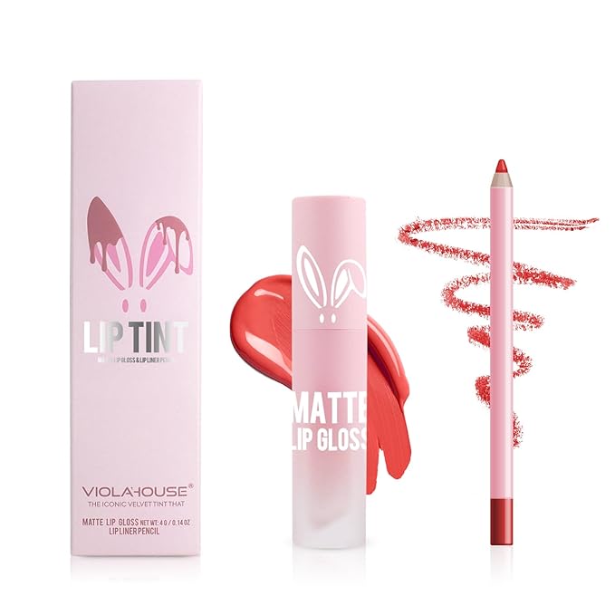 VIOLA HOUSE Lipstick Lip Liner Set, Matt Lipstick Non-Fading,