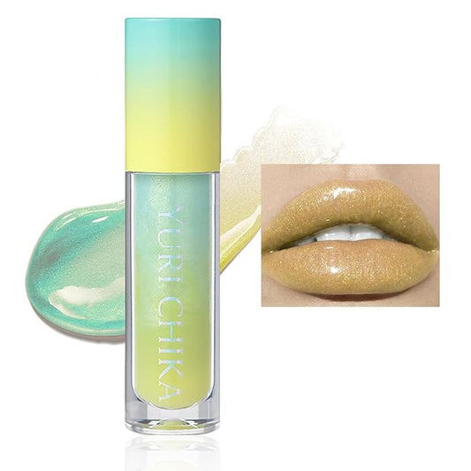 Shimmer Glitter Lip Gloss Oil,6 Color Hydrating Sparkly Lipstick,Non-Sticky Fresh Texture Lip Oil,Long Lasting Moisturizing Lip Makeup (#05)