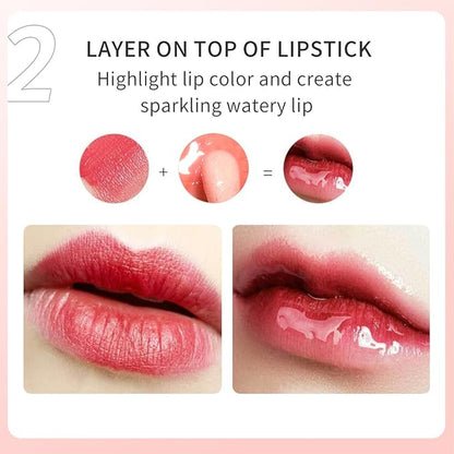 3 Set Lip Oil Hydrating Tinted Lip Balm, Plump Lip Gloss Lip Care Transparent Toot Lip Oil Tinted, Fresh Texture & Non-sticky, Nourishing Repairing Lip Lines Lip Care Products (Set A)