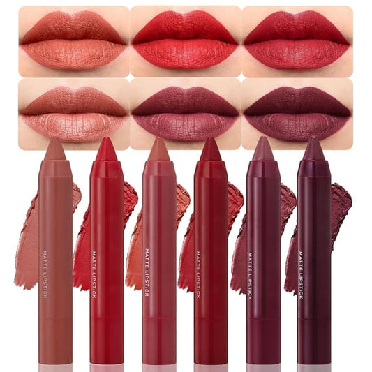 BINGBRUSH Crayon Matte Longwear Lipstick Pack Set,Moisture Sm
