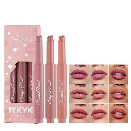 3 Colors Matte Lipstick Set, Nude Lipstick Makeup Long