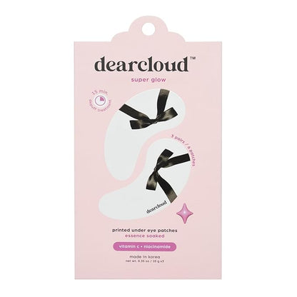 Super Glow Under Eye Patches – Niacinamide & Vitamin C – Korean Skin Care – Travel Size Toiletries (Set of 3)