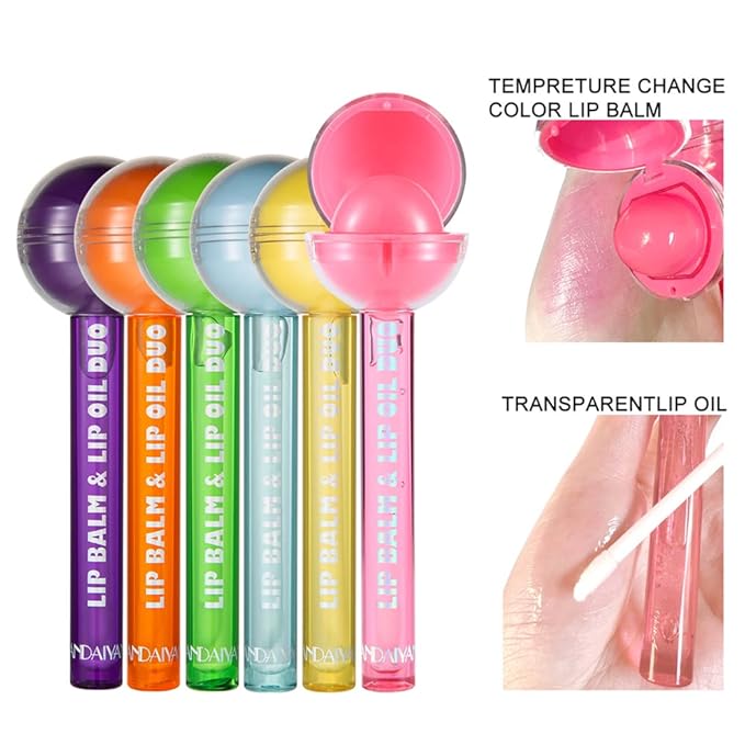 Tinted Lip Balm Lollipop Lip Gloss, (Green)