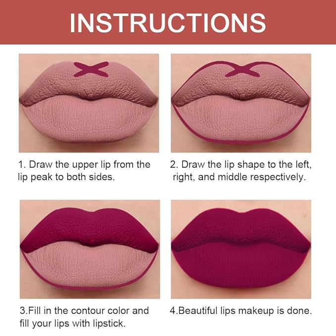 evpct 1Pcs Plum Purple Lip Liner and Lipstick